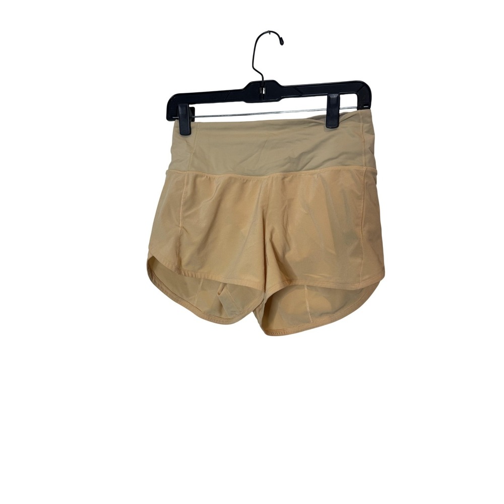 Lululemon Shorts Womens 4 Beige High Rise Lined 2.5" Running‎ Athletic Workout